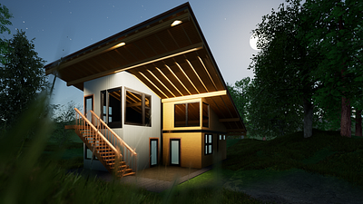 Exterior Night rendering animation architecture exterior design render revit sketchup twinmotion