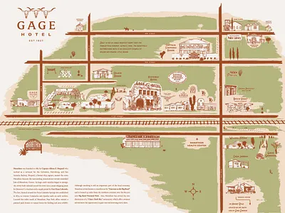 Gage Hotel Property Map hotel hotel branding illustration map