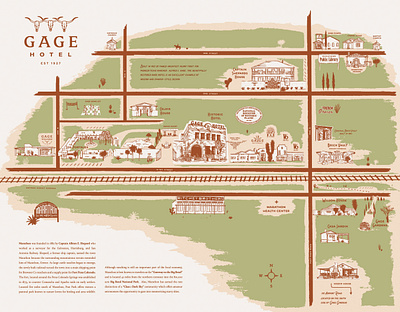 Gage Hotel Property Map hotel hotel branding illustration map