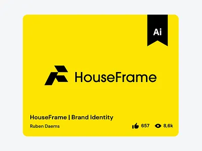 HouseFrame | Brand Identity - Behance feature behance feature construction feature house illustrator illustrator feature logo design