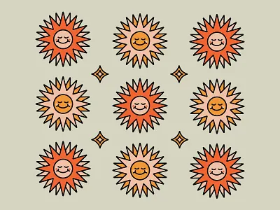 Sunshine 70s illustration pattern retro simplistic summer sunshine