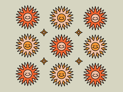 Sunshine 70s illustration pattern retro simplistic summer sunshine