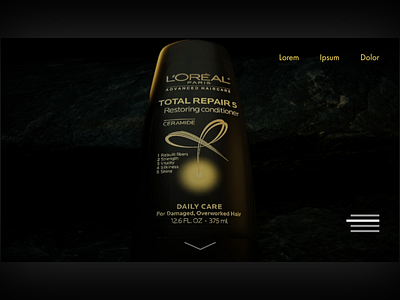 L'Oreal Microsite 3d animation blender product design ui web design