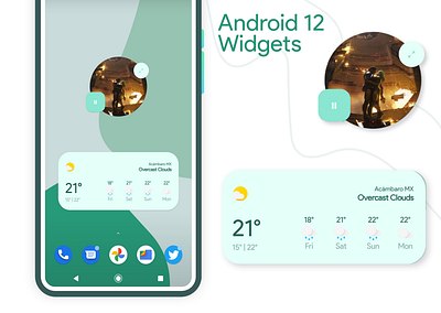 Widgets Android 12 Style android android app android design app design kwgt mobile music weather widget