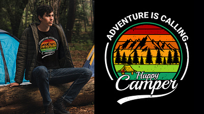 Adventure Camping Vintage T shirt design camper graphicdesign t shirt t shirt design tshirt design