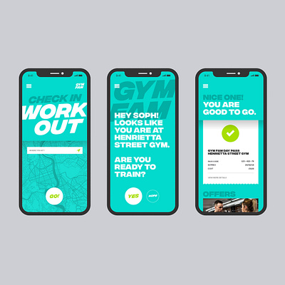 Gym Fam app book branding concept design digital ui ux