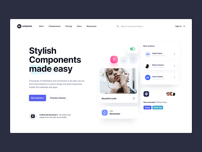 Webpixels.io: Hero Section clean clean ui components design flat floating hero hero section jablonka landing page magdalena minimal modern interface real design transparent trend 2021 typography ui webdesign webpixels