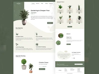 Plants Landing Page - Web Design figma freelancing landing page uiux design web design
