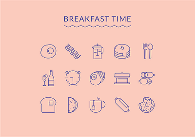 breakfast time breakfast icon set icons illustrator