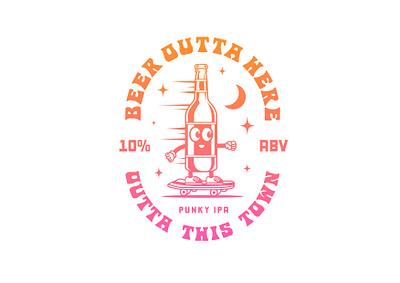 BEER OUTTA HERE 🍺🛹✨ badge badge logo badgedesign beer beer badge brewery hippie ipa punk rock punkrock skateboarding skateboarding art skater skaters typography vintage badge