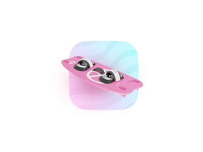 Weekly Warm-Up | Kitesurfing 3d blender board dribbbleweeklywarmup icon kite kitesurfing rebound ui