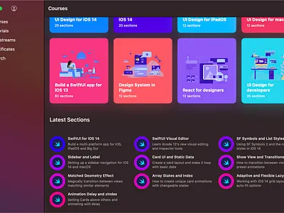 macOS Courses app app design macos swiftui ui