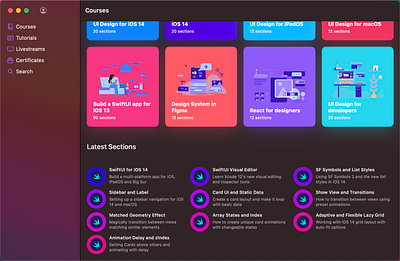 macOS Courses app app design macos swiftui ui