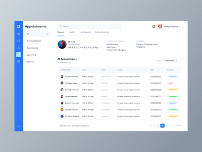 medical appointment dashboard ui admin panel app designer application booking card clean design crm dashboard dribbble google hospital management landingpage medical minimal mobile app nocode builder patient management saas startup ui ux web