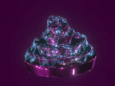 Galactic Purple Fountain 3d art fountain nft purple
