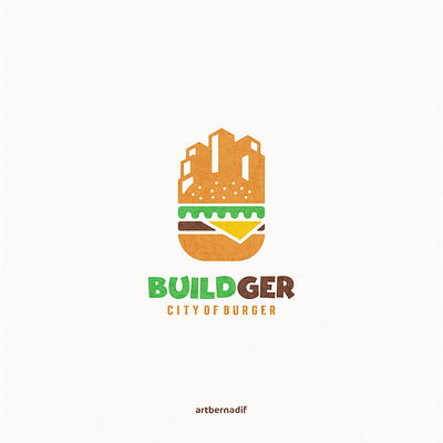 Building and burger logo combination animation app branding building burger design fastfood flat icon illustration logo ui vector