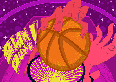 SLAMDUNK! 2d art atmospheric design energetic flatdesign illustraion pop art sport vector illustration