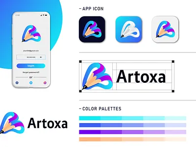 Artoxa Brand Identity App Icon Design. a logo abstract app app icon art brand identity branding design identity letter logo logo design logo designer logo mark logodesign marketing concept modern s letter logo software symbol technology unused