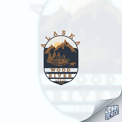 Wood River Alaska Pictorial Logo Design art branding clean design flat graphic design icon illustration logo typography vector