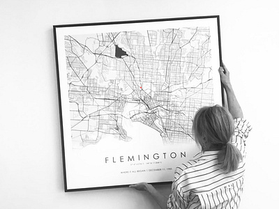 Flexible Drive Flemington Map art design flat graphic design illustration minimal typography vector