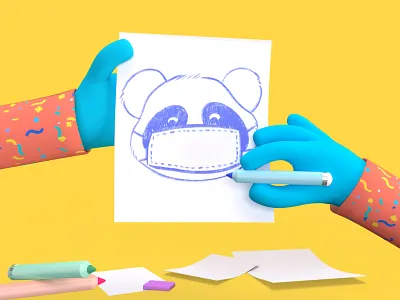 Sketching Hands 3D Illustration 3d 3d artist 3d modeling 3dillustration design dribbble illustration illustrations minimalist pencil sketch smooth trendy design