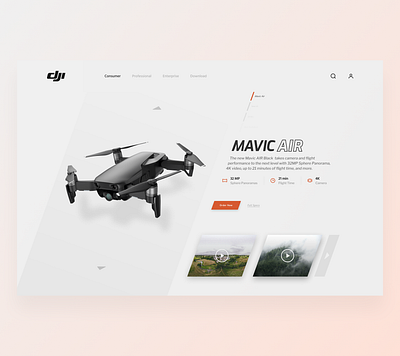 DJI Header Concept design drone figma header ui uidesign web webdesign