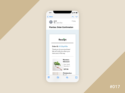 Daily UI 017 - Email Confirmation daily ui 017 dailyui dailyui017 dailyuichallenge email confirmation email design email receipt receipt ui design ux design