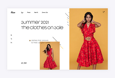 Alissa Brand Landing Page ui 2020 trend banner design behance clothing design design dresses dribbble fashion design flat design landing page minimal mockup modern design summer sale ui unique design user experience user interface ux wireframe