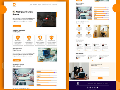 Multipurpose Creative Digital Agency Website Template agency landing page agency website creative design customizable design digital agency template interface design templates landing page modern design template ui uidesign uxdesign web design web template website websitedesign