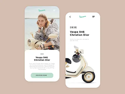 Vespa x Dior design minimal ui userinterface ux web