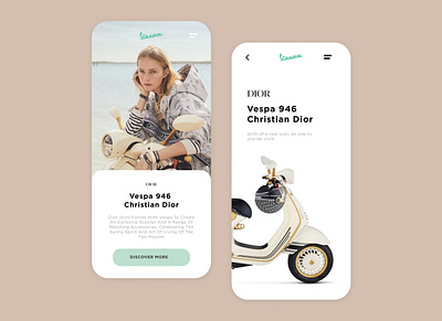 Vespa x Dior design minimal ui userinterface ux web