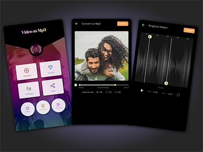 Video to Audio App androidappdesign androidappui app appdesign appdesigner audioapp design logo design templatedesign ui ui ux ui design uidesign uidesigner uidesigns uidesing uiux videoapp