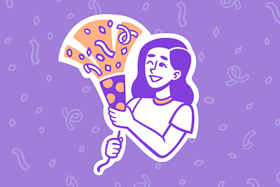 Confetti confetti cracker girl happy holiday illustrations illustrator mood orange party procreate purple sketch speedpaint vector weekend