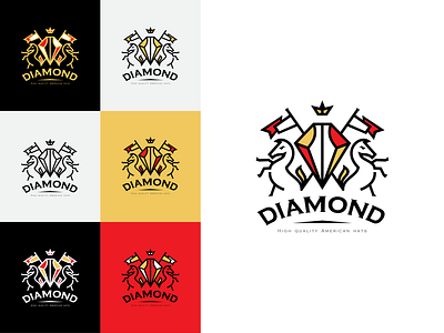 Diamond branding crown design diamond hats horse king logo royalty