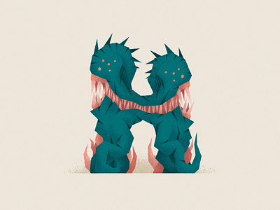Monstography - H 36daysoftype character font illustration minimal monster type typeface typography vector