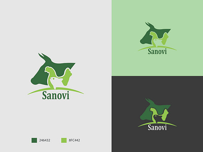 Sanovi veterinary medicine company logo. 2021 cow logo cow skull creative fish green logo hen logo logo mark logo typew logodesign logos minimalist modern monogram sanovi logo typography vector veterinary logo veterinary medicine