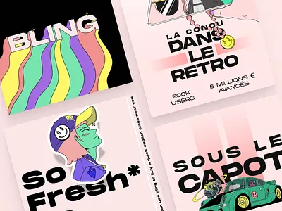 Bling illustrations for Instagram branding design drawing illustration illustrations instagram procreate ui vector