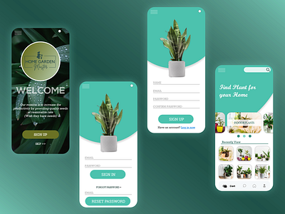 Green Plant Mobile App green app login mobile mobile app mobile app design mobile ui mobile ui design mobile ui kit mobile uiux mobile ux modern plant app plants app sign in sign up signin signup ui ux ui design