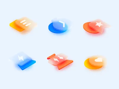 3D磨砂毛玻璃效果 app art design glass icon illustration illustrator ui ux web