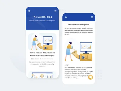 dataox blog design figma illustration post ui ux vector web website