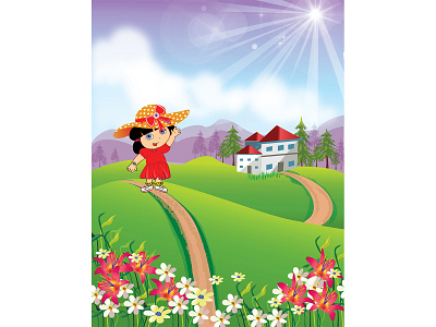 baby girl baby girl cartoon children art children book children book illustration comic digital art illustration illustrator kids landscape scene scenery vector