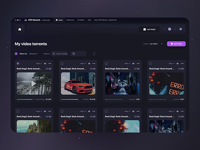 POP Network animation art branding content crypto dark dark ui darkmode dashboard gradient icon illustration interaction interface layout load torrent ui ux web