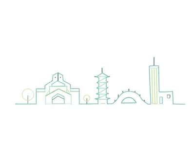 Illustration for Apple china crayon illustration lines scenery simple sosyu suzhou travel