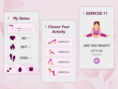 Fitness App android android app design app design exercise exercise app fitness fitness app ios app mobile app sport ui ux yoga yoga app