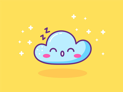 Sleepy Cloud adobe illustrator cartoon cartoon character cartoon illustration character design cute illustration cuteart illustration kawaii kawaii art kawaii doodle vector illustration wacom tablet