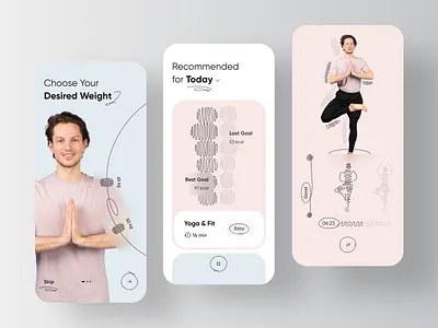 Yoga & Workout Personal Trainer App app coach ehr emr fitness health health app health care healthcare healthy mobile phr product design sport trainer wellness workout