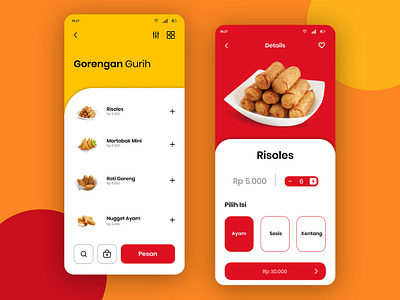 Gorengan App app art design flat graphic design icon minimal ui ux vector