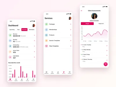 Personal Trainer Mobile App clean design fitness app interface modern saigon uiux vietnam