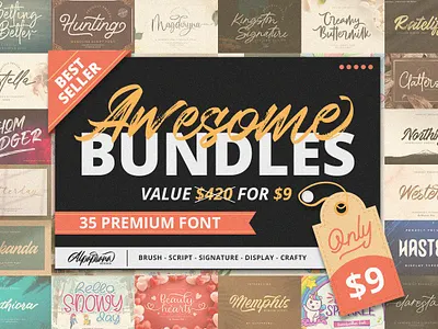 35 Best Seller Fonts Bundle Bundles 12609462 1 crafts design handwritten illustration modern monoline typography