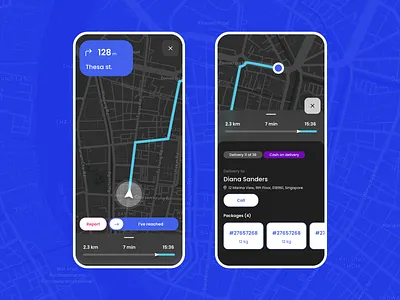 Driver Mobile adobe xd app delivery app driver app map mapbox minimal mobile app mobile ui navigation product design ui ui design ux xd